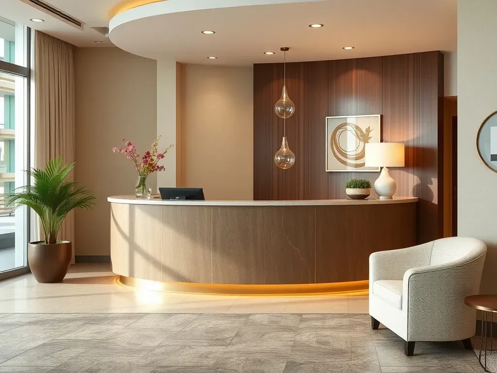 hotel reception desk inside