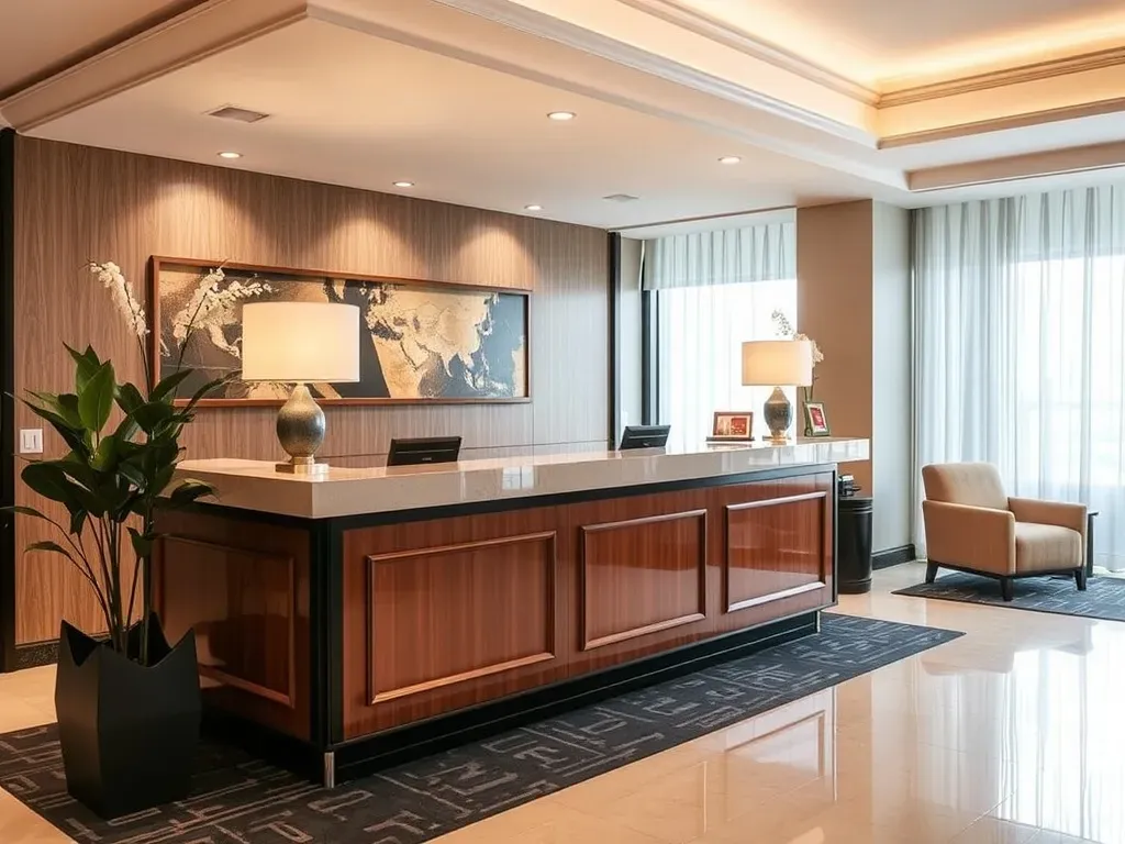 hotel reception desk inside