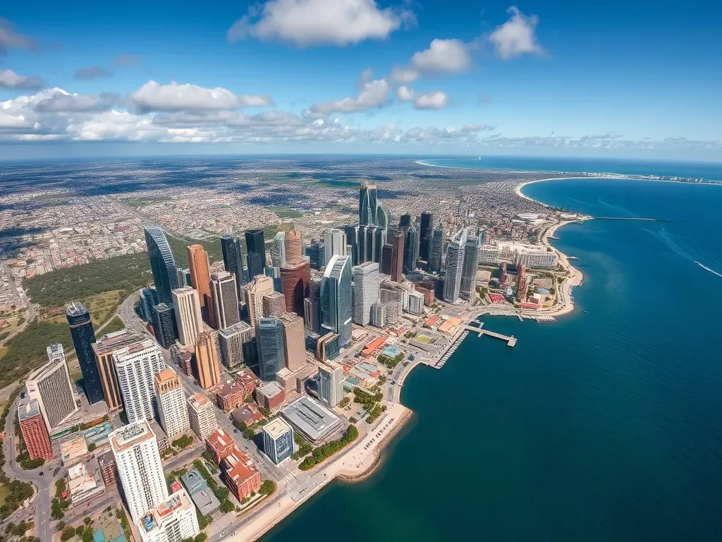 Perth in australia city aerial view