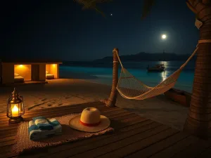 Przytulny, nowoczesny pokój hotelowy w Izmirze z balkonem, widokiem na miasto, palmami i skrawkiem morza w słońcu.