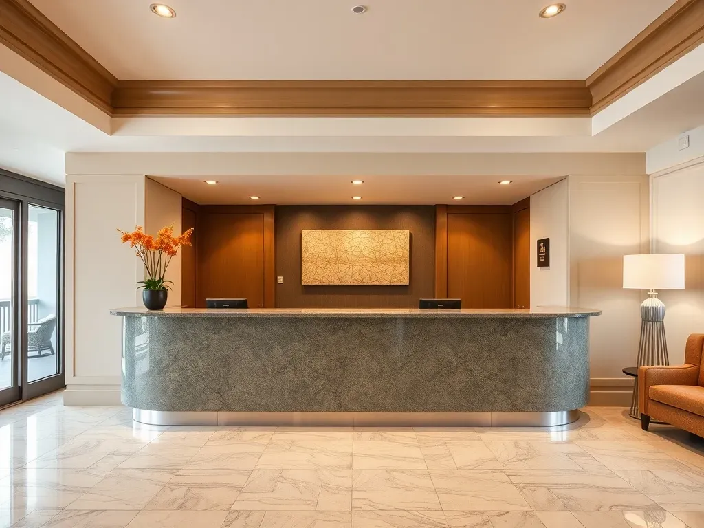 hotel reception desk inside