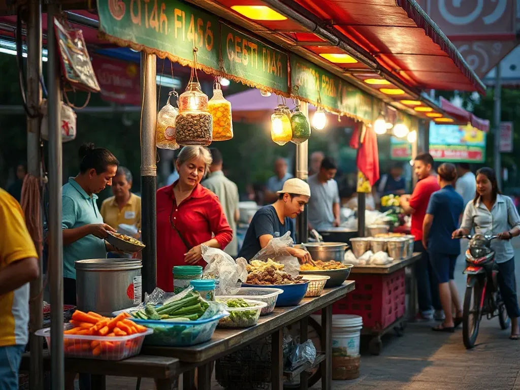 street food on thailand city